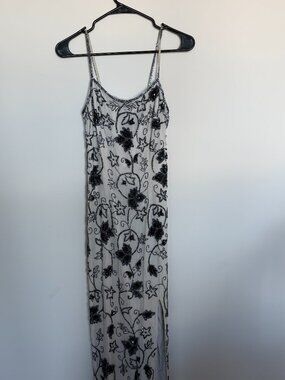 Vintage Y2K Sequins Beaded Sean Collection Silk Gown Sz Small
